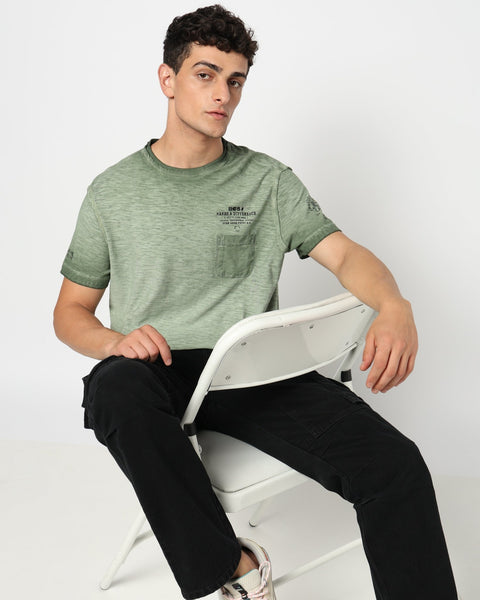 JAREX Olive Round Neck T-Shirt - T-Shirt - 230830764