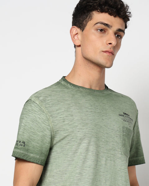 JAREX Olive Round Neck T-Shirt - T-Shirt - 230830764