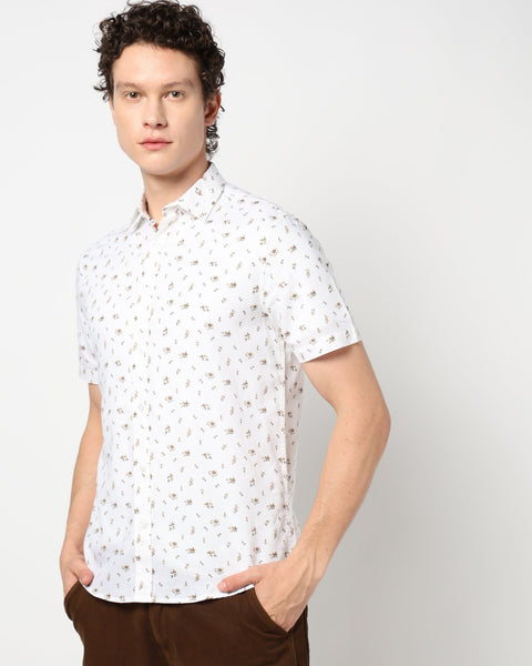 KHAKHI PRINT TAILORED MENS SHIRT-Shirt - 240828637