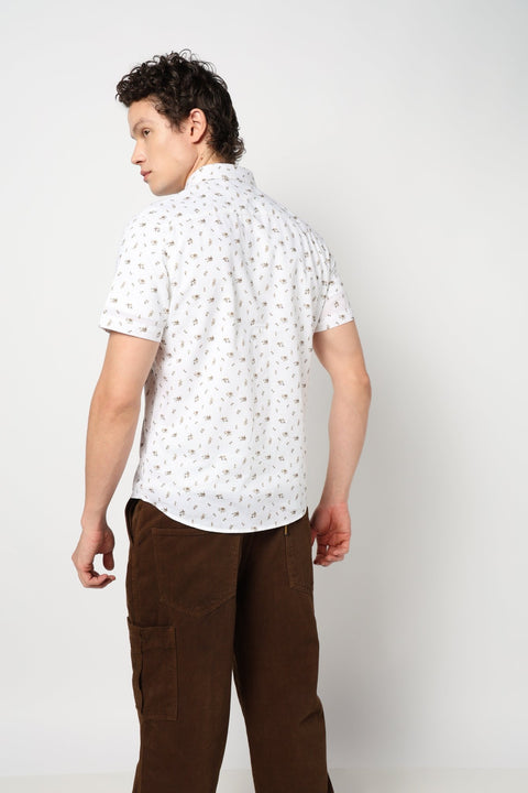 KHAKHI PRINT TAILORED MENS SHIRT-Shirt - 240828637
