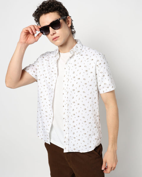 KHAKHI PRINT TAILORED MENS SHIRT-Shirt - 240828637
