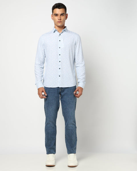 Light Blue All Over Printed Shirt - Shirts - 241129803