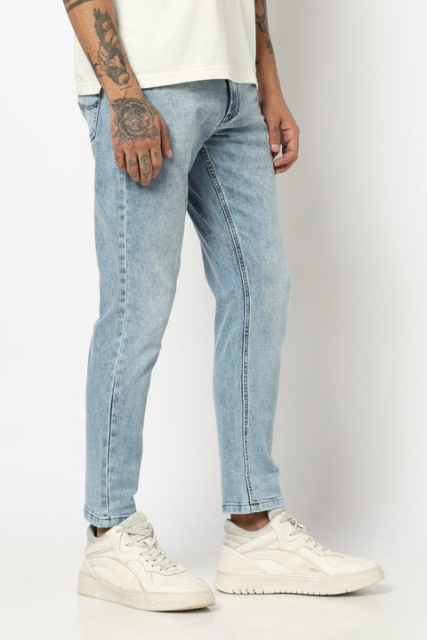 LIGHT BLUE ANKLE FIT MENS JEANS - Jeans - 250710424
