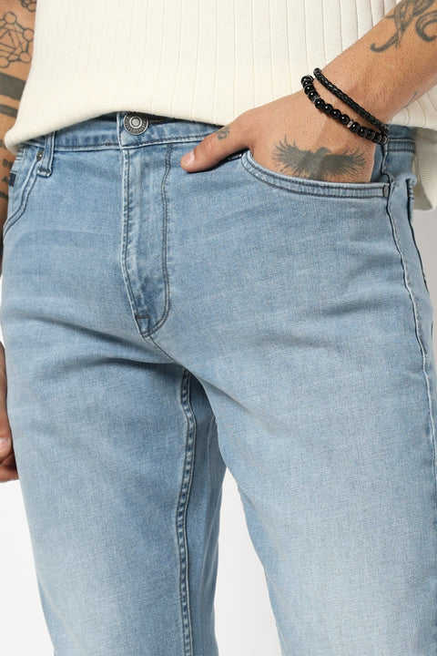 LIGHT BLUE PLAIN SLIM FIT JEANS - Jeans - 250710389