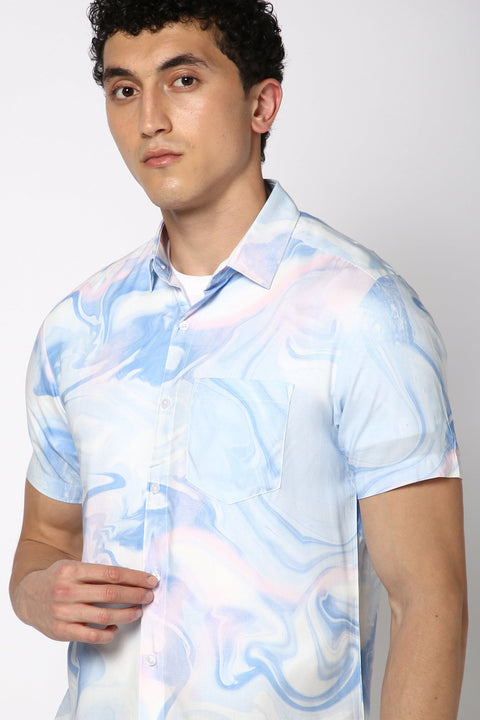 Light Blue Printed Shirt - Shirt - 230725358