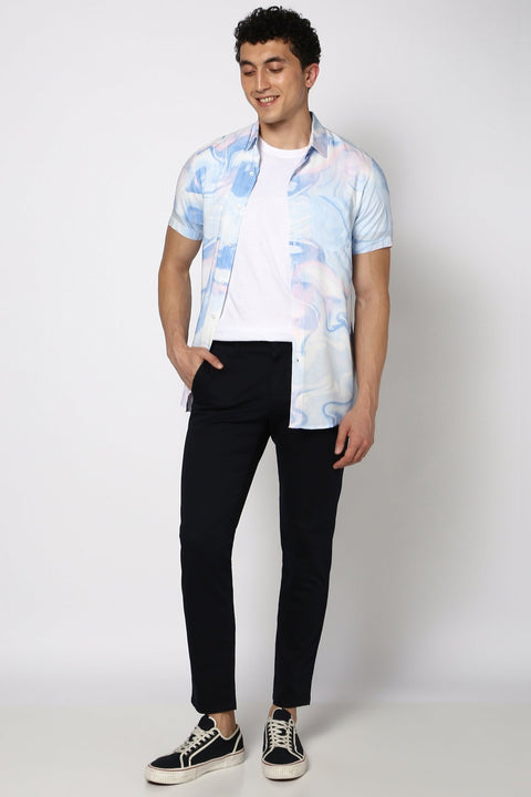 Light Blue Printed Shirt - Shirt - 230725358