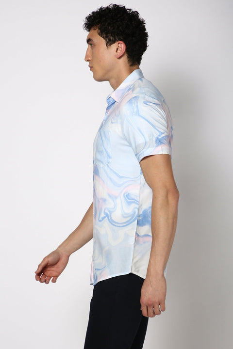 Light Blue Printed Shirt - Shirt - 230725358