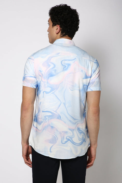 Light Blue Printed Shirt - Shirt - 230725358