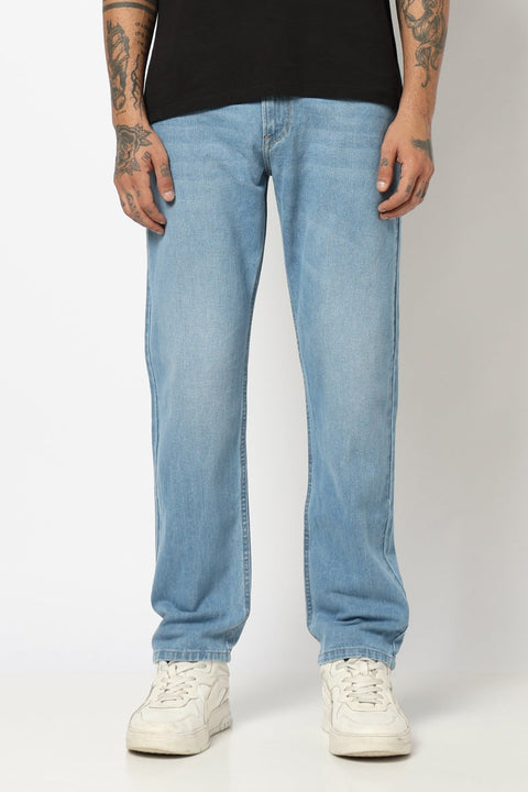 LIGHT BLUE RELAXED FIT MENS JEANS - Jeans - 250610343