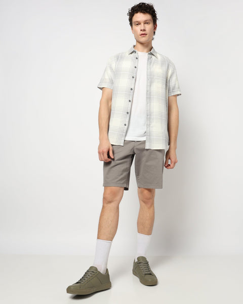 LIGHT GREY CHECKS TAILORED MENS SHIRT-Shirt - 240728335
