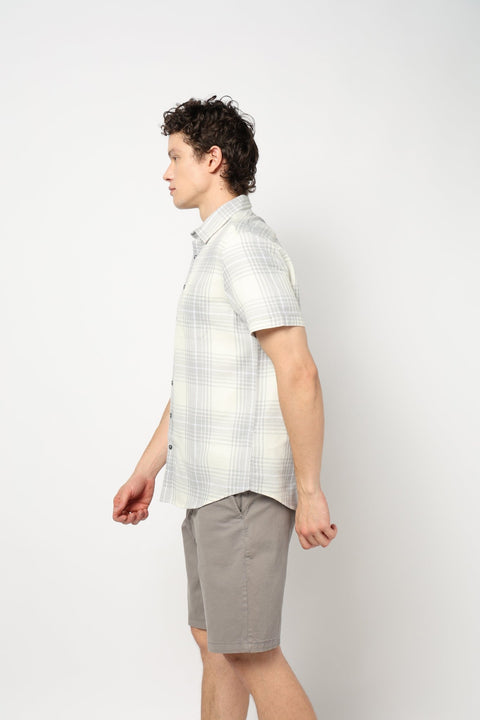 LIGHT GREY CHECKS TAILORED MENS SHIRT-Shirt - 240728335