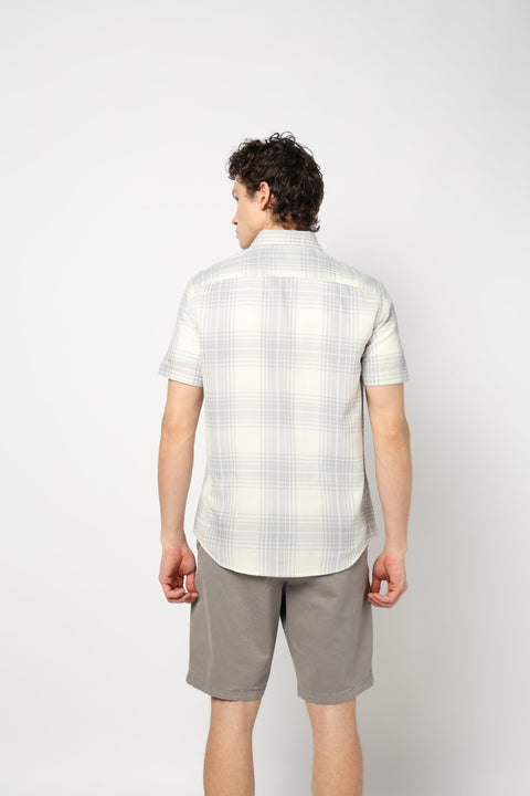LIGHT GREY CHECKS TAILORED MENS SHIRT-Shirt - 240728335