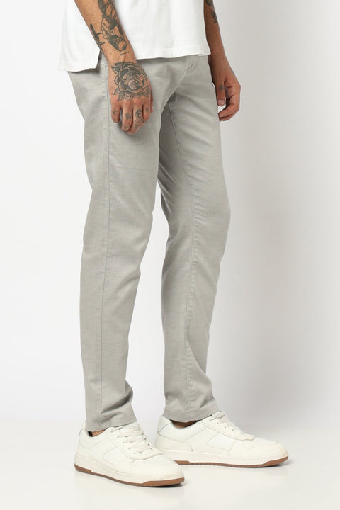 LIGHT GREY MENS SLIM FIT TROUSER - Trousers - 250740591
