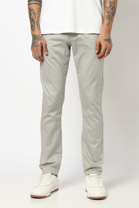 LIGHT GREY MENS SLIM FIT TROUSER - Trousers - 250740591