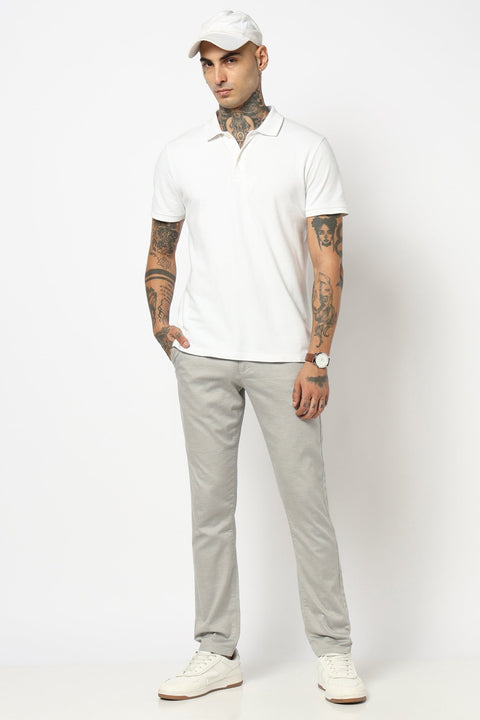LIGHT GREY MENS SLIM FIT TROUSER - Trousers - 250740591