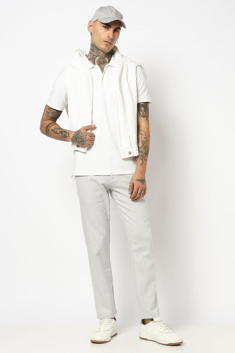 LIGHT GREY MENS SLIM TRAVELLER FIT TROUSER - Trousers - 250740689