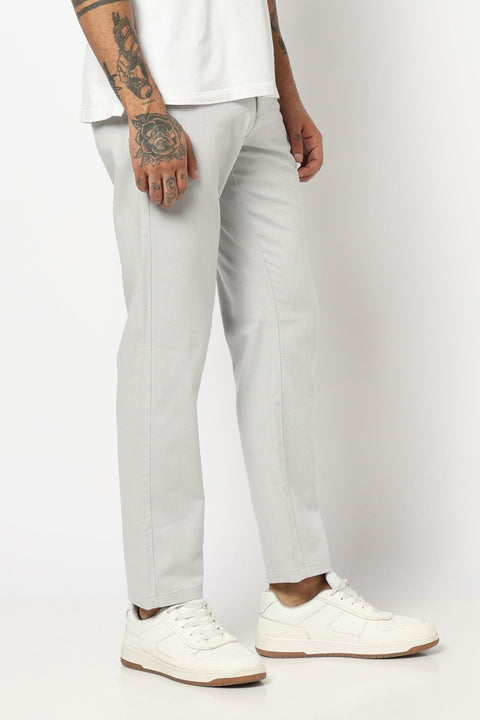LIGHT GREY MENS SLIM TRAVELLER FIT TROUSER - Trousers - 250740689