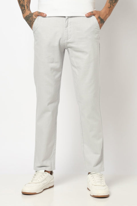 LIGHT GREY MENS SLIM TRAVELLER FIT TROUSER - Trousers - 250740689