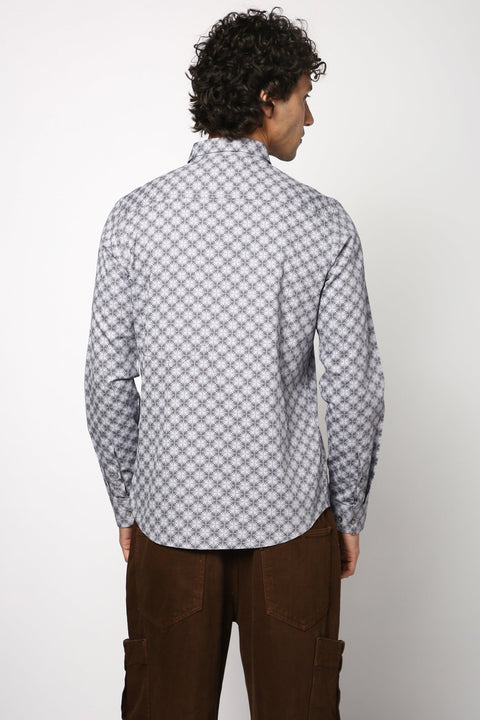 Light Grey Over All Printed Shirt - Shirt - 241129708