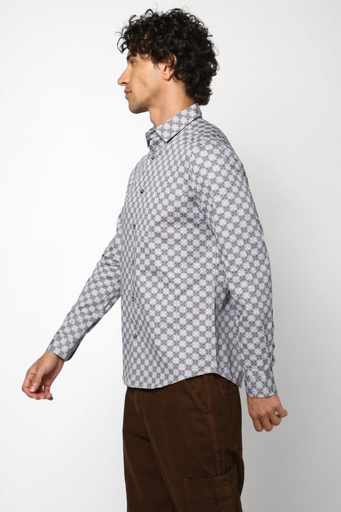 Light Grey Over All Printed Shirt - Shirt - 241129708