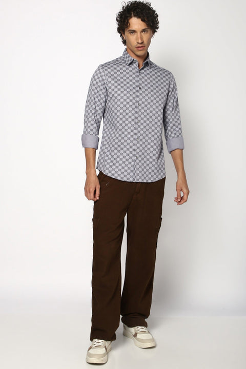 Light Grey Over All Printed Shirt - Shirt - 241129708