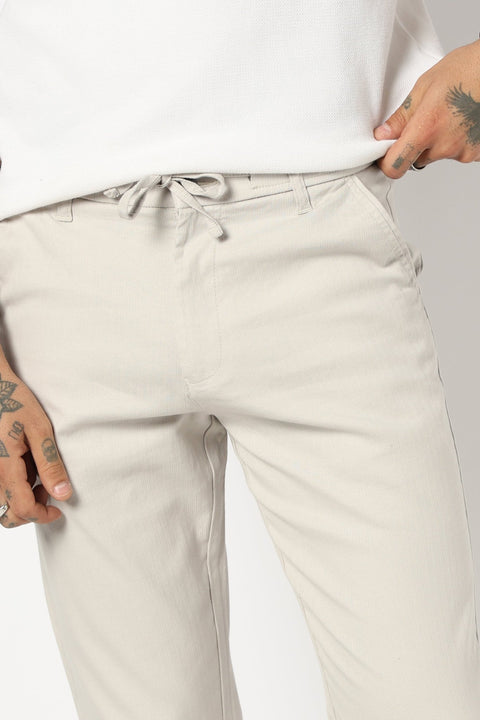 LIGHT GREY PLAIN TRAVELLER FIT TROUSER - Trousers - 250740669