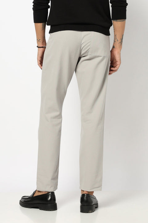 LIGHT GREY PLEATED REALXED FIT TROUSER - Trousers - 250740546