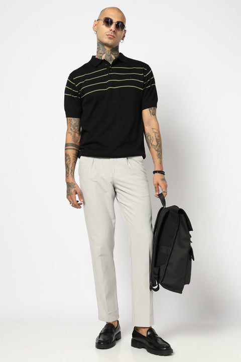 LIGHT GREY TRAVELLER FIT LINEN TROUSER - Trousers - 250740730