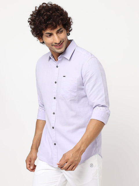 Light Lavender Solid Shirt - Shirt - 230324472