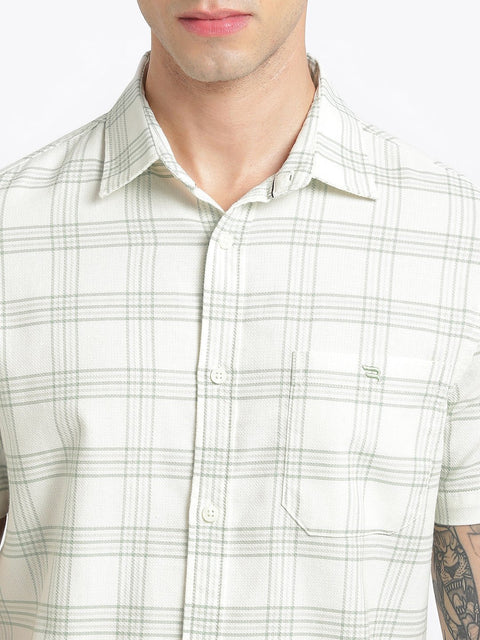 Light Mint Checks Cotton Shirt - Shirt - 240527820