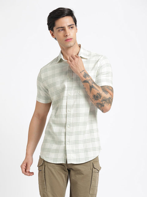 Light Mint Checks Cotton Shirt - Shirt - 240527820