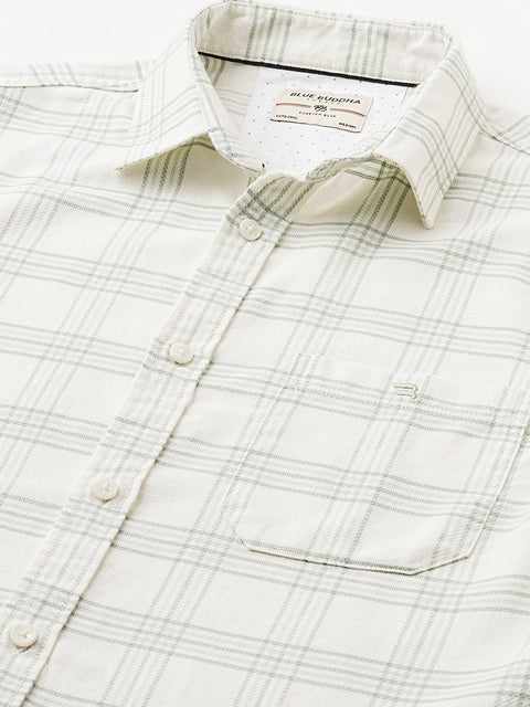 Light Mint Checks Cotton Shirt - Shirt - 240527820