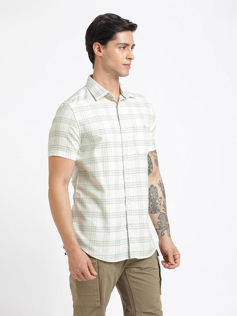 Light Mint Checks Cotton Shirt - Shirt - 240527820