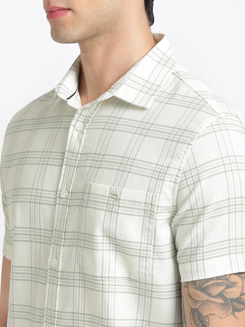 Light Mint Checks Cotton Shirt - Shirt - 240527820
