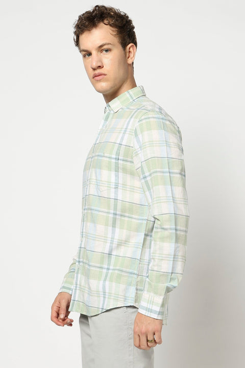 Light Mint Cotton Blend Shirt - Shirts - 250431113