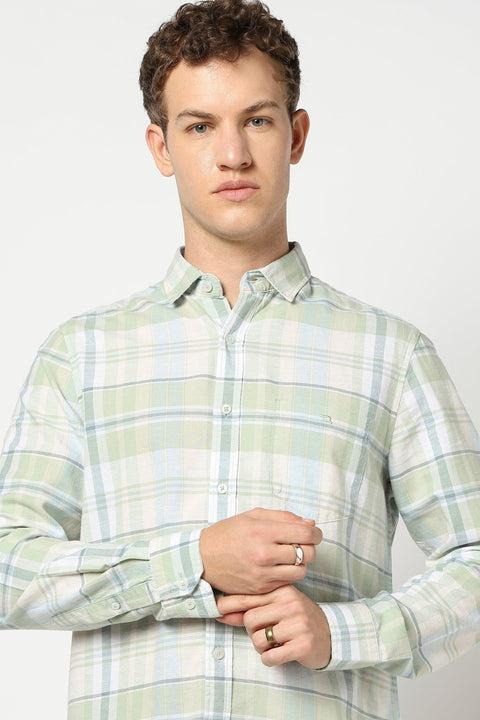 Light Mint Cotton Blend Shirt - Shirts - 250431113