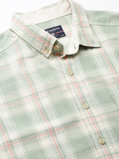 Light Mint Plaid Cotton Shirt - Shirt - 230424667