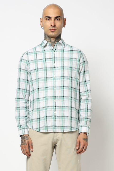 LIGHT MINT WINDOWPANE CHECKERED SHIRT-Shirt - 250731777