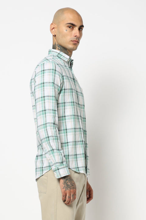 LIGHT MINT WINDOWPANE CHECKERED SHIRT-Shirt - 250731777