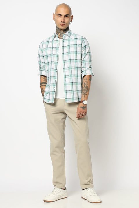 LIGHT MINT WINDOWPANE CHECKERED SHIRT-Shirt - 250731777