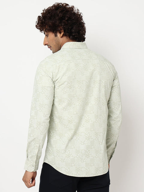 Light Olive Overall Printed Shirt - Shirt - 230524841