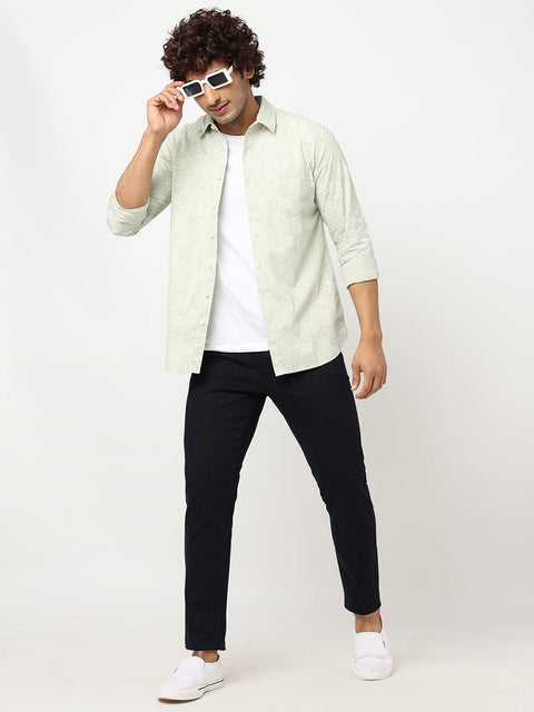 Light Olive Overall Printed Shirt - Shirt - 230524841