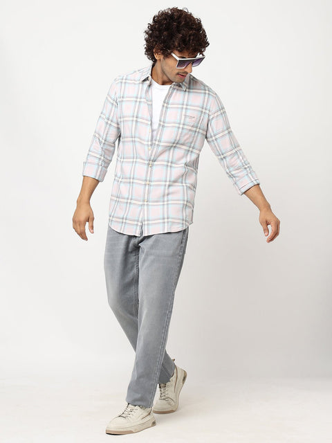 Light Pink Checks Cotton Shirt - Shirt - 230625133