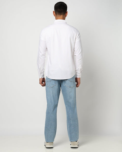 Light Pink Cotton Stripped Shirt - Shirts - 250431133
