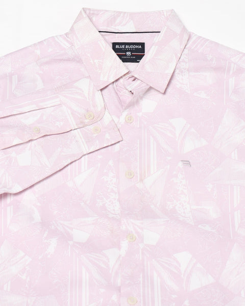 LIGHT PINK PRINT TAILORED MENS SHIRT-Shirt - 240828537
