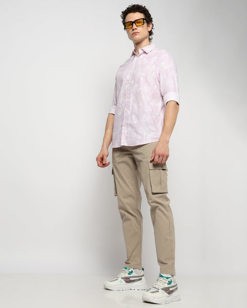 LIGHT PINK PRINT TAILORED MENS SHIRT-Shirt - 240828537