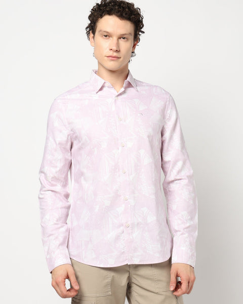 LIGHT PINK PRINT TAILORED MENS SHIRT-Shirt - 240828537