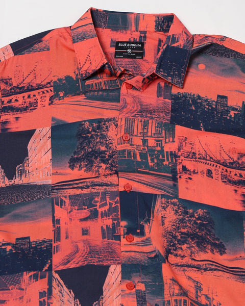 LIGHT RED PRINTED SPORTS MENS SHIRT-Shirt - 230725323