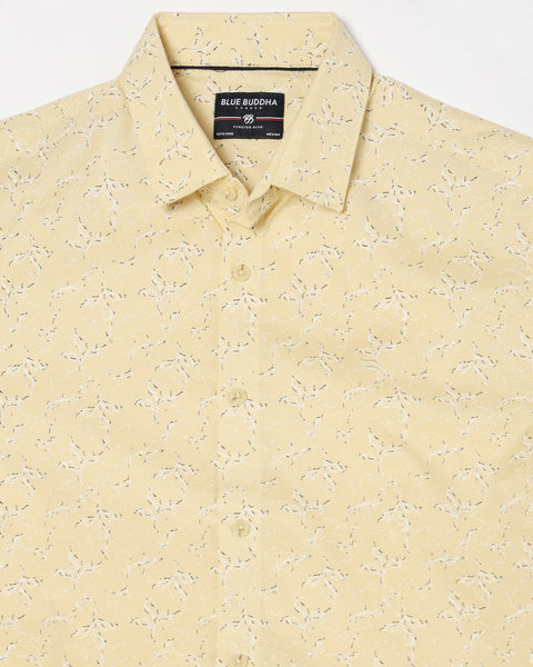 LIGHT YELLOW PRINT TAILORED MENS SHIRT-Shirt - 240728432