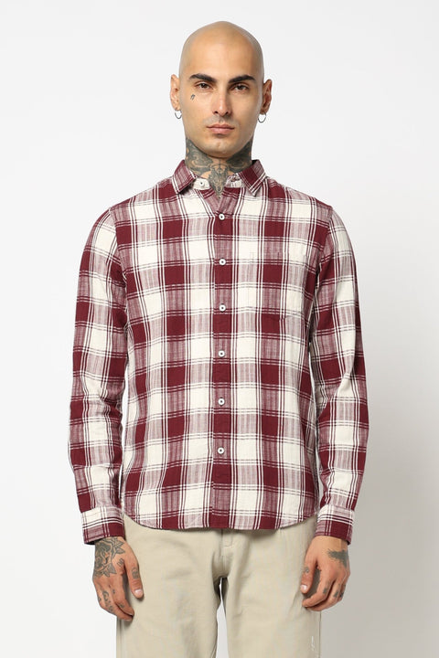 MAROON BUFFALO CHECKERED SHIRT-Shirt - 250731986